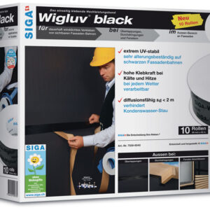 SIGA Wigluv Black - Case - 10 Rolls of 60 mm x 40m (2.4 in. x 131 ft.)